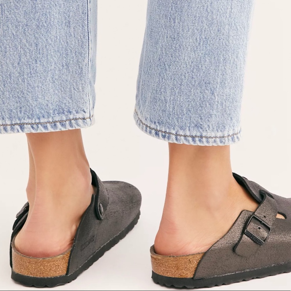 Birkenstock Boston Washed Metallic Antique Black - Picture 2 of 9